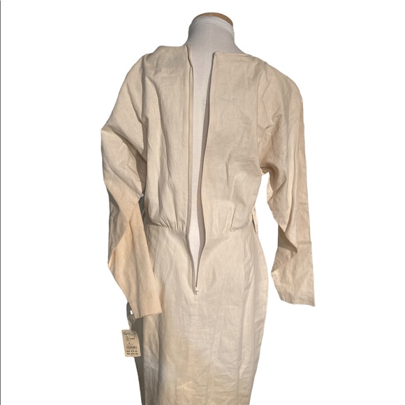 Vintage Together Spiegel Deadstock Linen Button Down Long Sleeve Dress Size 6 - Picture 6 of 12